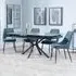 Ripon Extendable Dining Set with Peyton Chair - Black, Ceramic