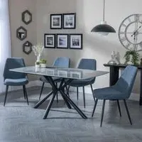 Ripon Rectangular Dining Set - Grey, Ceramic