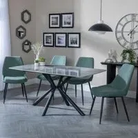 Ripon Rectangular Dining Set - Grey, Ceramic
