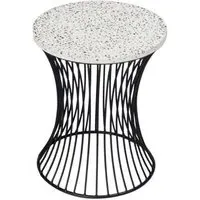 Ritz Drum Accent Table - Black, Terrazzo