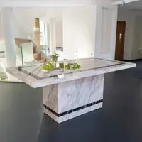 Rome 6-Seater Dining Table - Cream, Marble