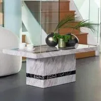 Rome Rectangular Coffee Table - Cream, Marble