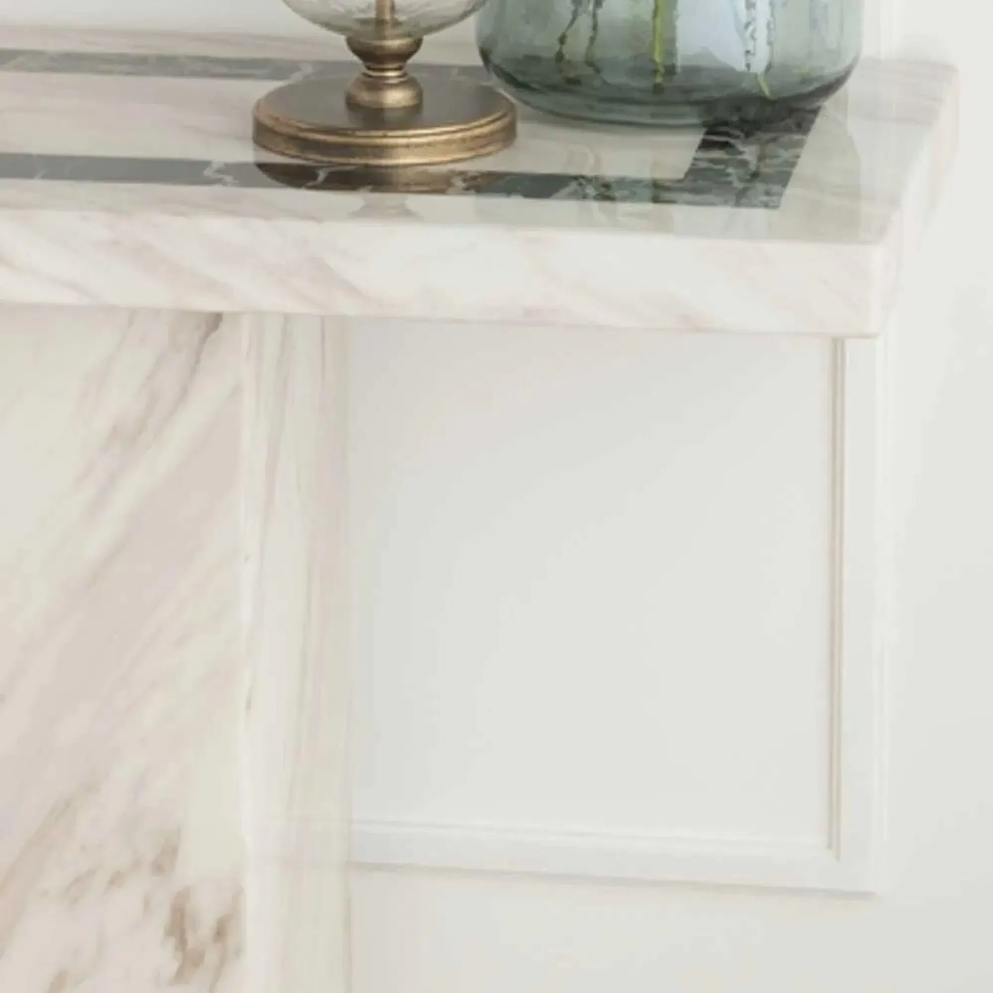 Rome Rectangular Console Table - Cream, Marble