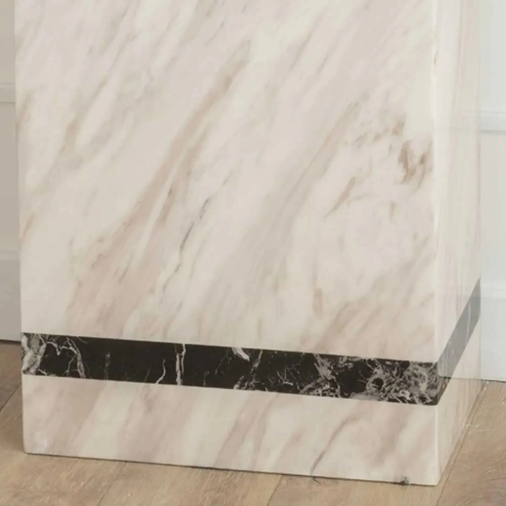 Rome Rectangular Console Table - Cream, Marble