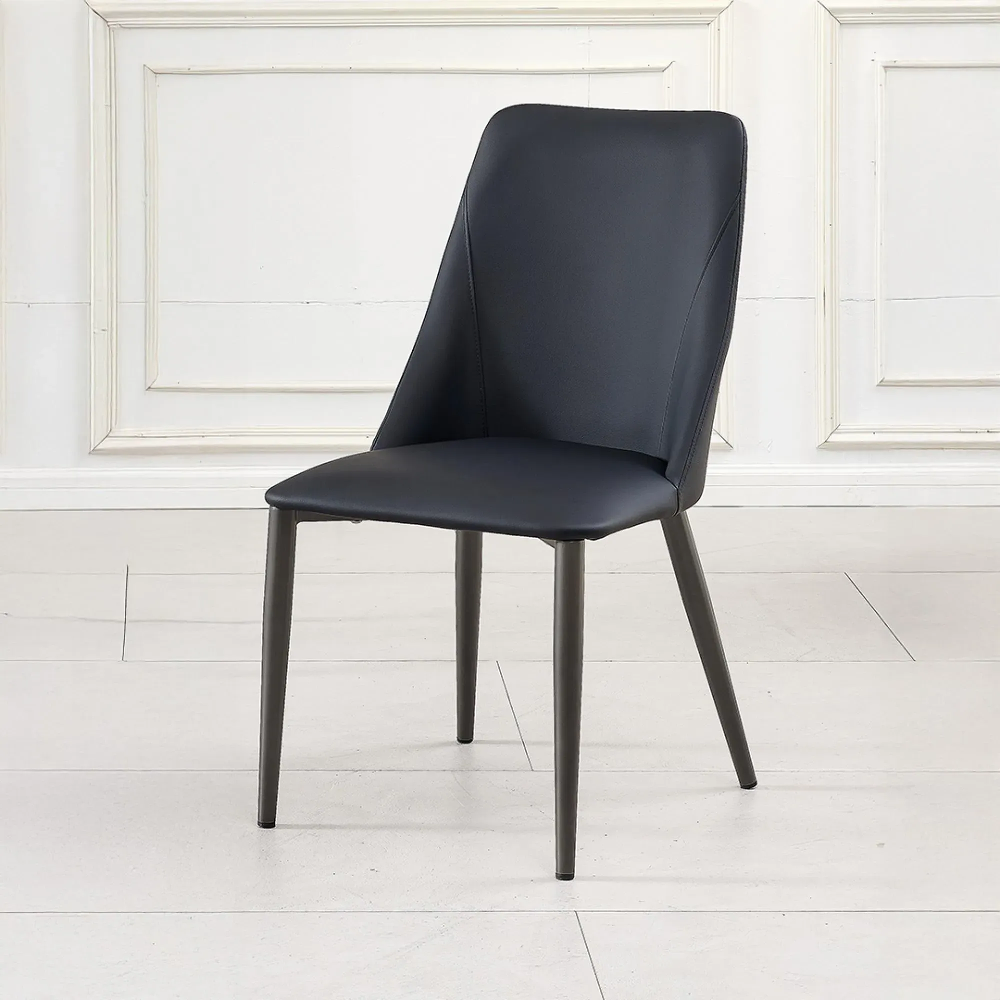 Rosie Dining Chair - Black, Faux Leather