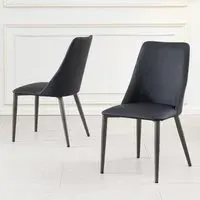 Rosie Dining Chair - Black, Faux Leather