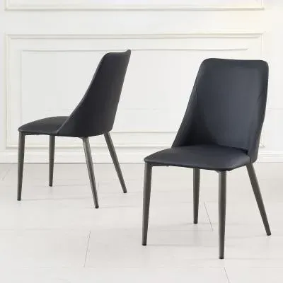 Rosie Dining Chair - Black, Faux Leather image