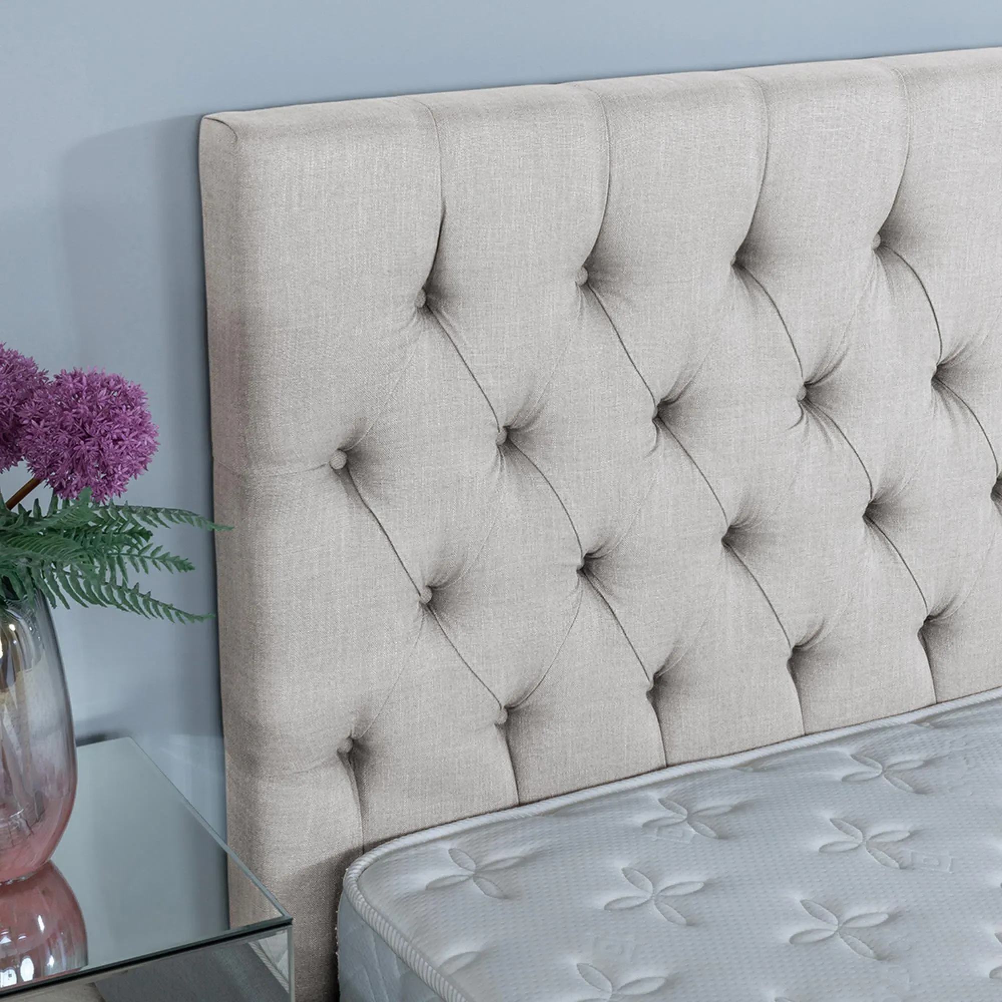 Sandra Ottoman Storage Bed - Oatmeal, Fabric