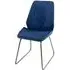 Soho Dining Chair with Chrome Base - Blue, Velvet