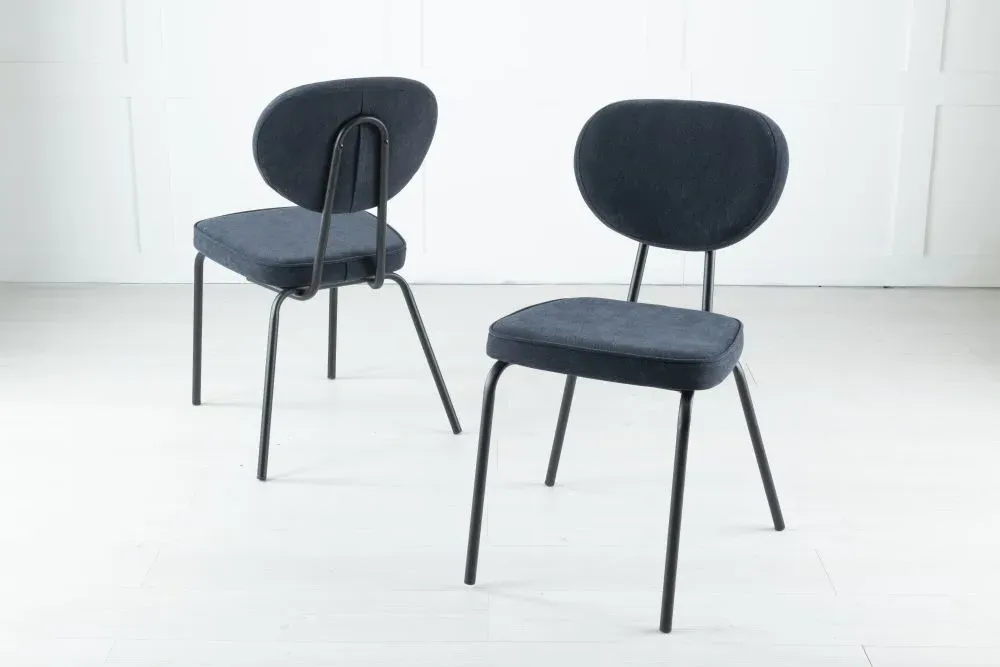 Solomon Dining Chair - Blue, Fabric