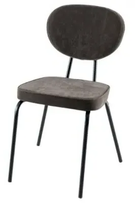 Solomon Dining Chair - Brown, Velvet