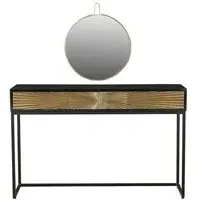 Starburst Dressing Table with Mirror - Black, Mango Wood