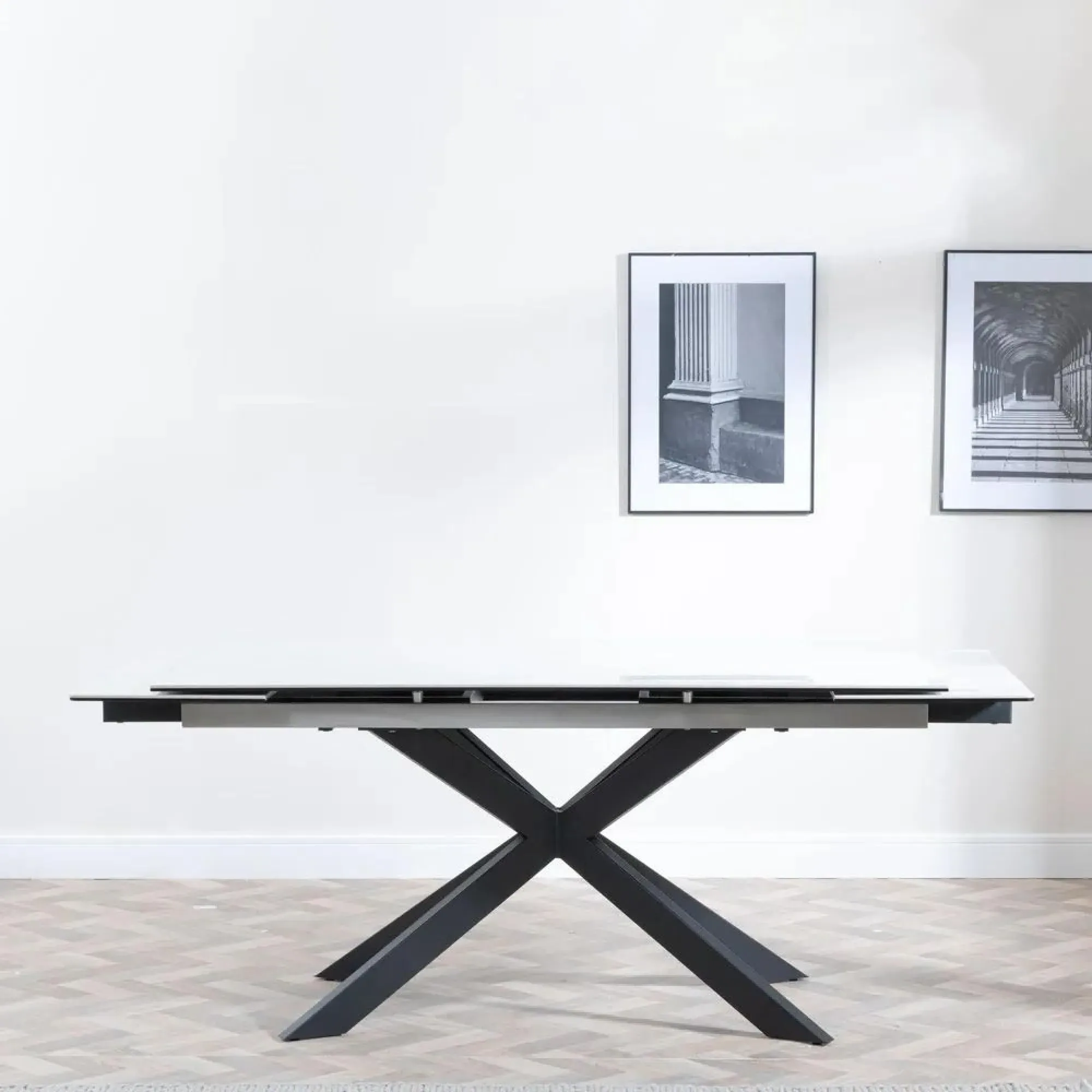 Sutton 6-10 Seater Extendable Dining Table - White, Ceramic