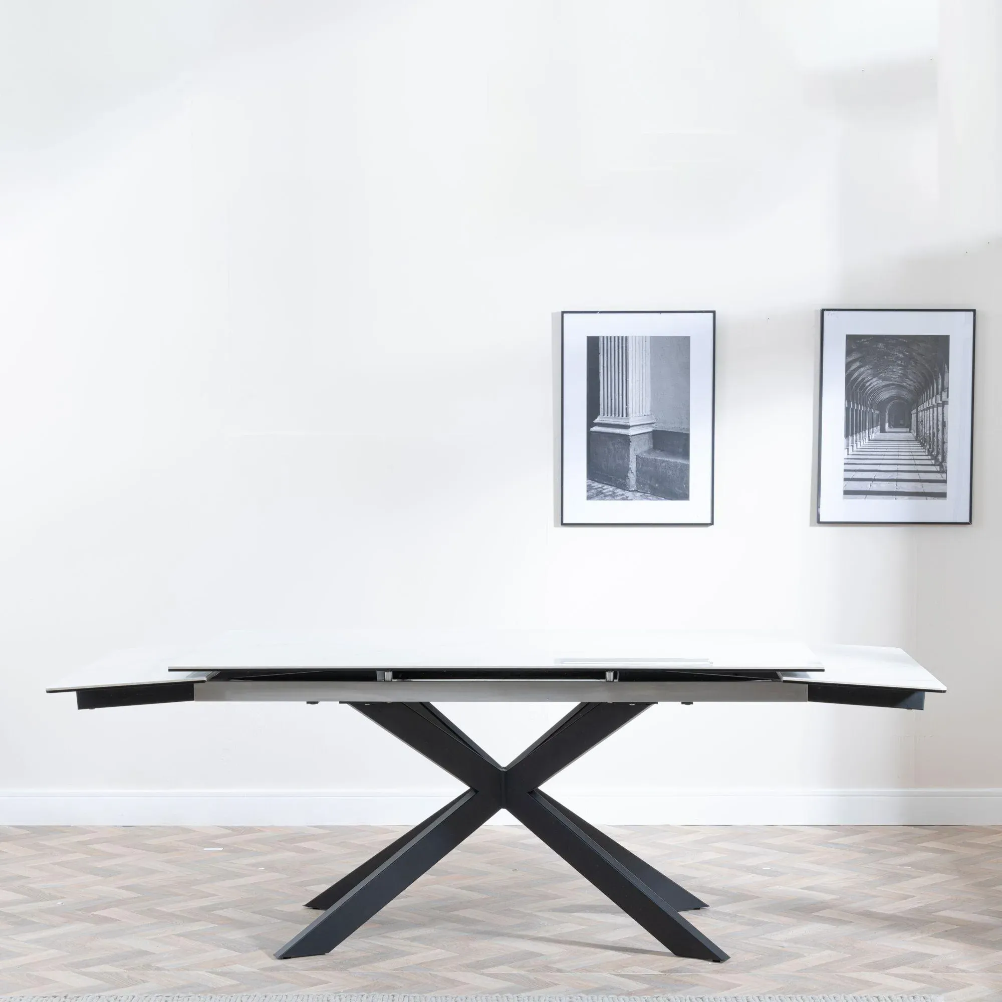 Sutton Extending Dining Set with Boden Chair - White, Ceramic