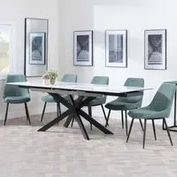 Sutton Extending Dining Set with Darwin Chair - White, Ceramic