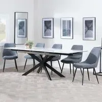 Sutton Extending Dining Set with Darwin Chair - White, Ceramic