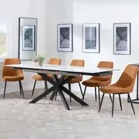 Sutton Extending Dining Set with Darwin Chair - White, Ceramic