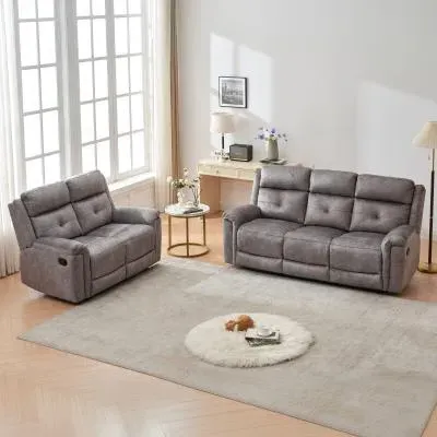 Sydney 3+2 Seater Recliner Sofa Set - Grey, Fabric