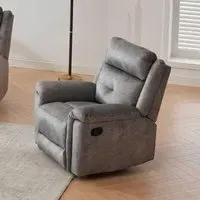 Sydney Manual Recliner Armchair - Grey, Fabric