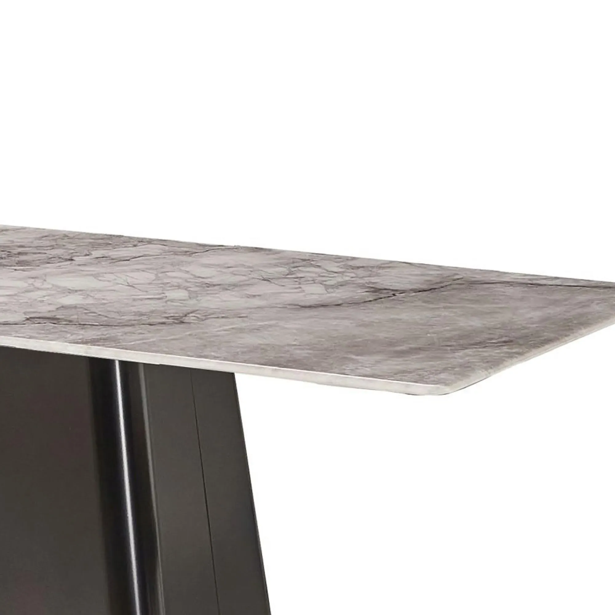 Telma 6-Seater Dining Table - Ash Grey, Marble