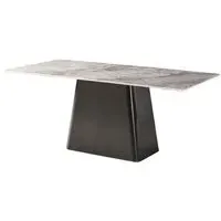 Telma 6-Seater Dining Table - Ash Grey, Marble