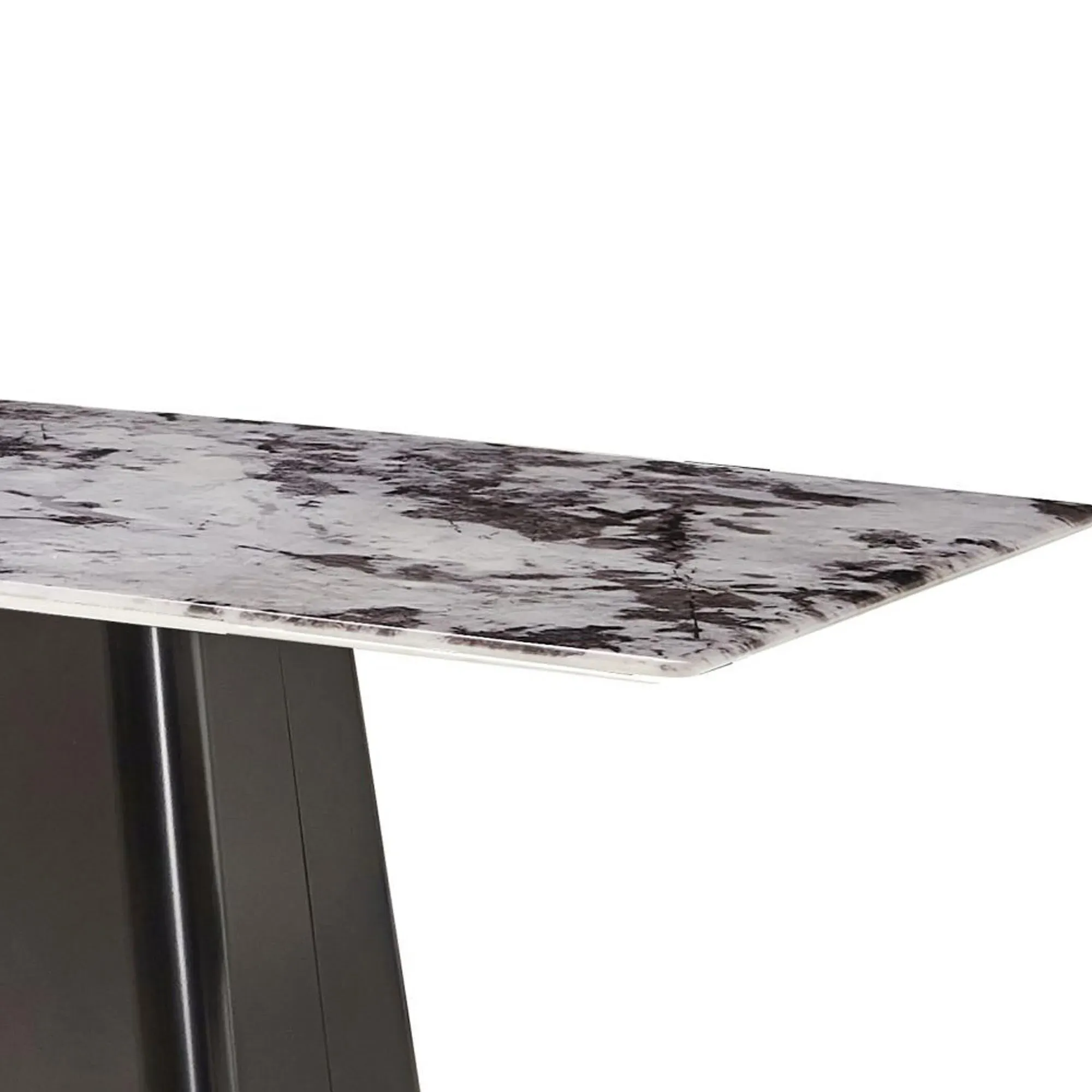 Telma 6 Seater Dining Table - Copenhagen White, Marble