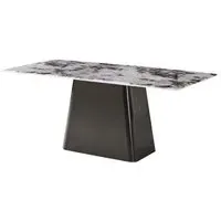 Telma 6 Seater Dining Table - Copenhagen White, Marble