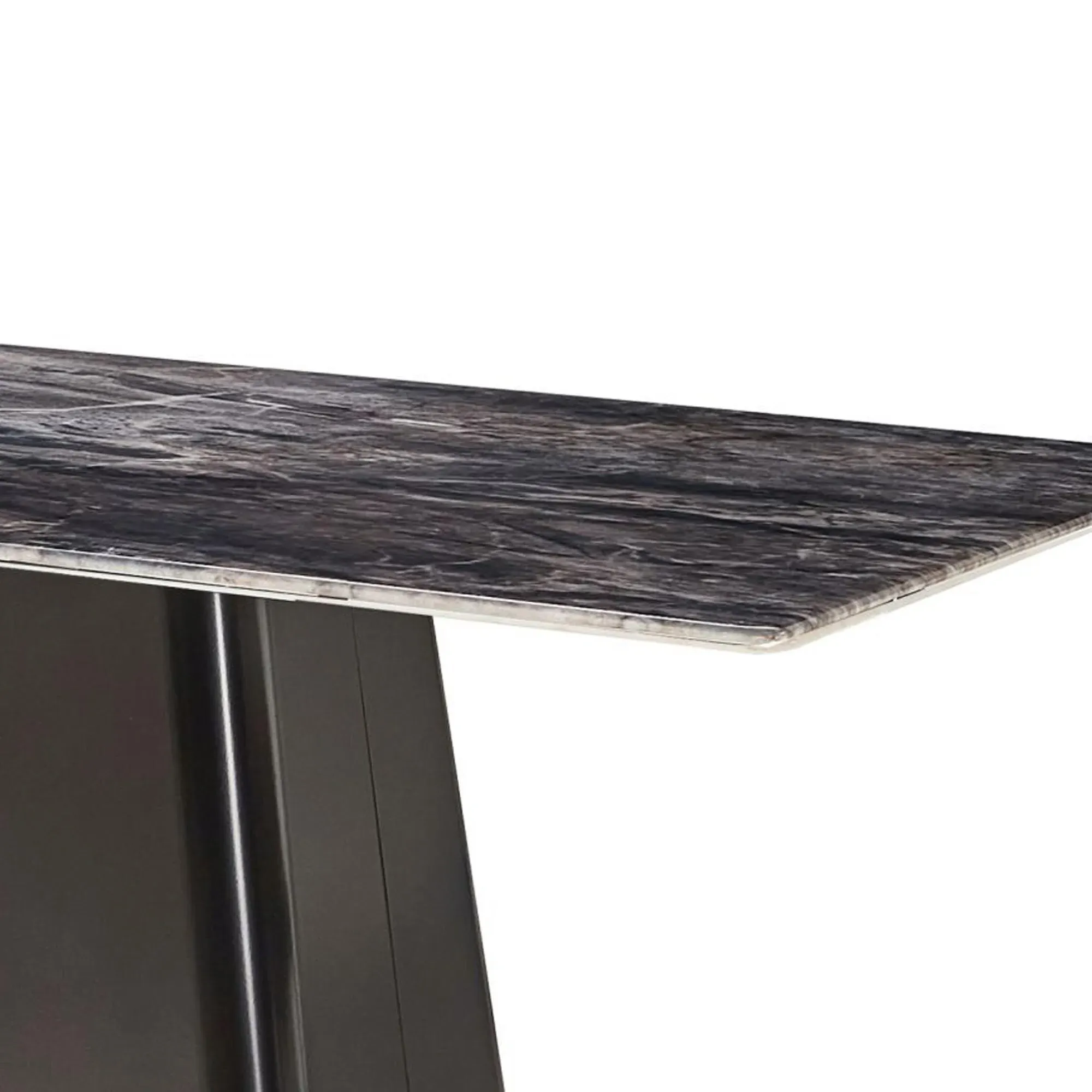 Telma 6-Seater Dining Table - Dark Grey, Marble