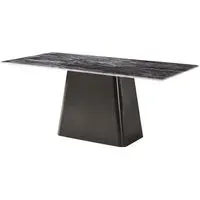 Telma 6-Seater Dining Table - Dark Grey, Marble