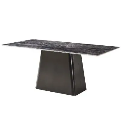 Telma 6-Seater Dining Table - Dark Grey, Marble