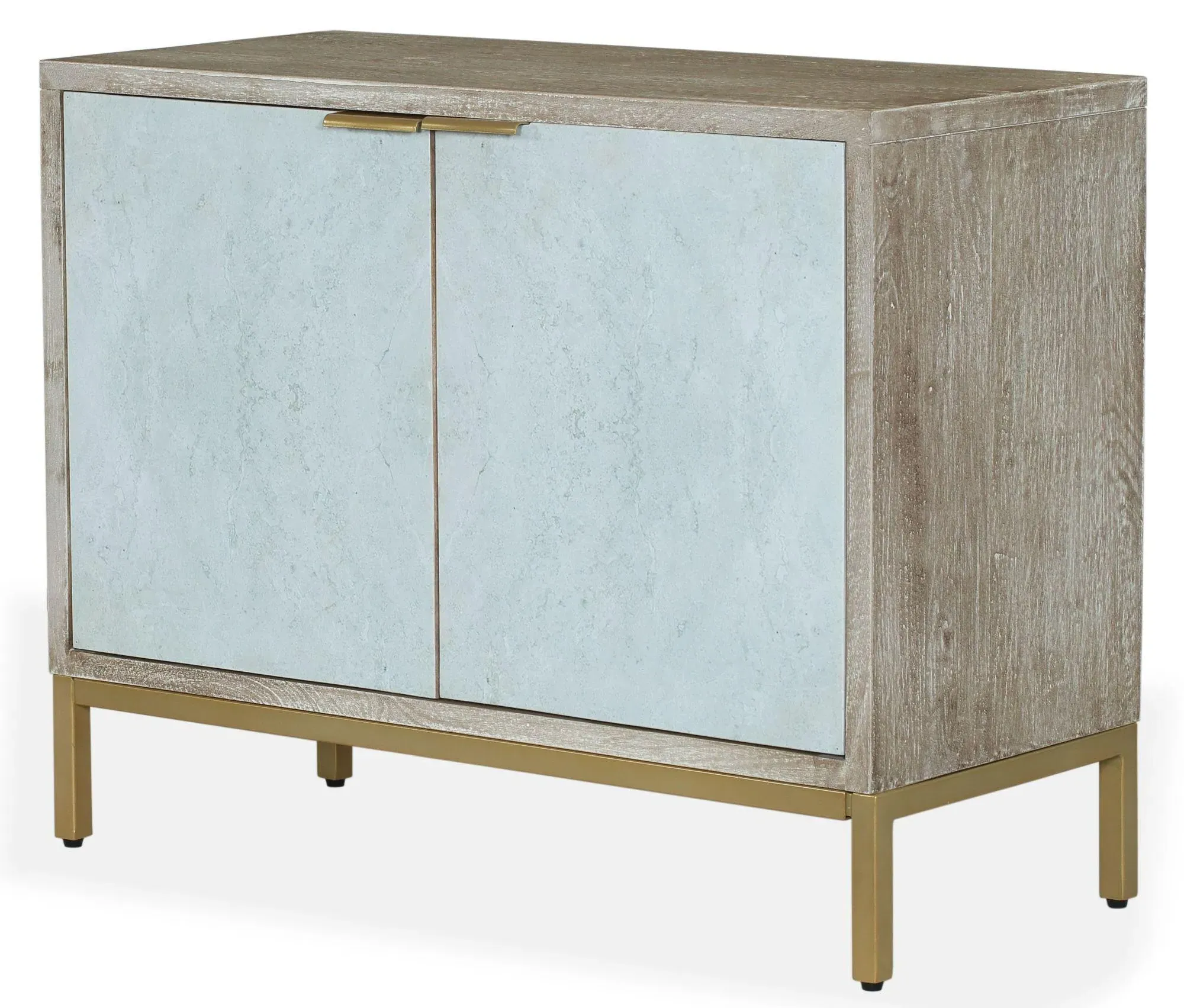 Temis 2 Door Small Sideboard - Grey Washed, Faux Marble