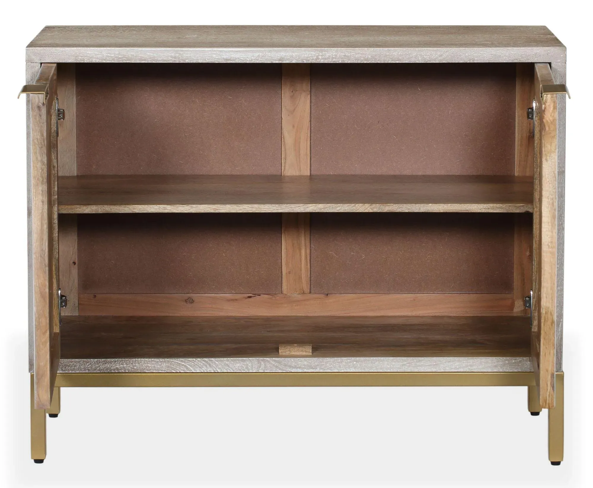 Temis 2 Door Small Sideboard - Grey Washed, Faux Marble