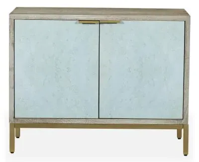 Temis 2 Door Small Sideboard - Grey Washed, Faux Marble image