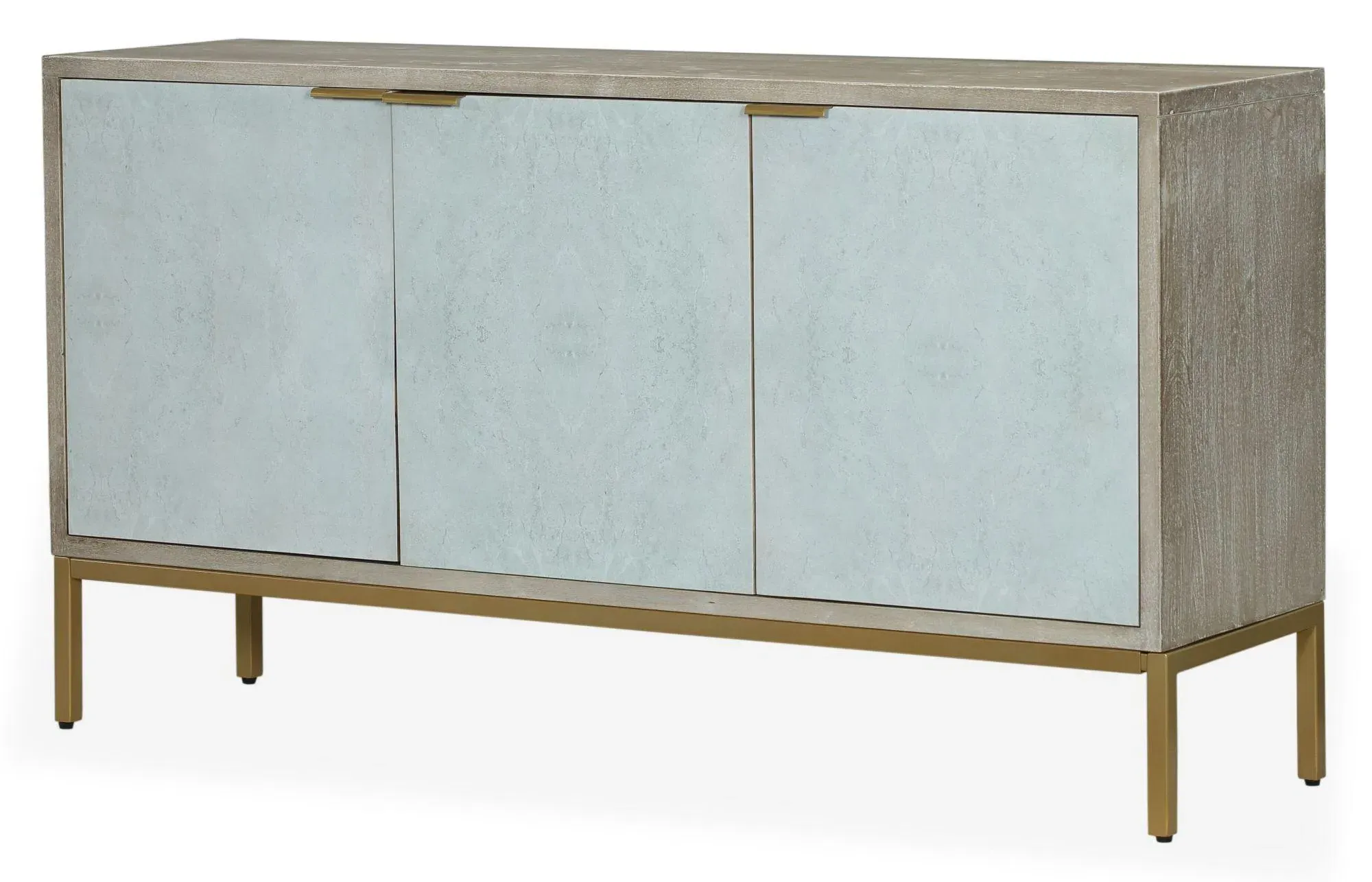 Temis 3 Door Medium Sideboard - Grey Washed, Faux Marble