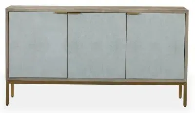 Temis 3 Door Medium Sideboard - Grey Washed, Faux Marble