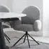 Theo Swivel Dining Armchair - Dark Grey, Fabric