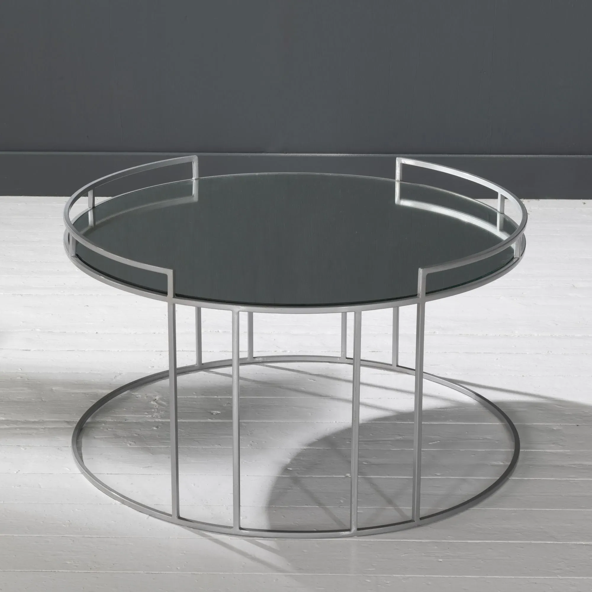 Torrance Round Coffee Table - Silver, Glass