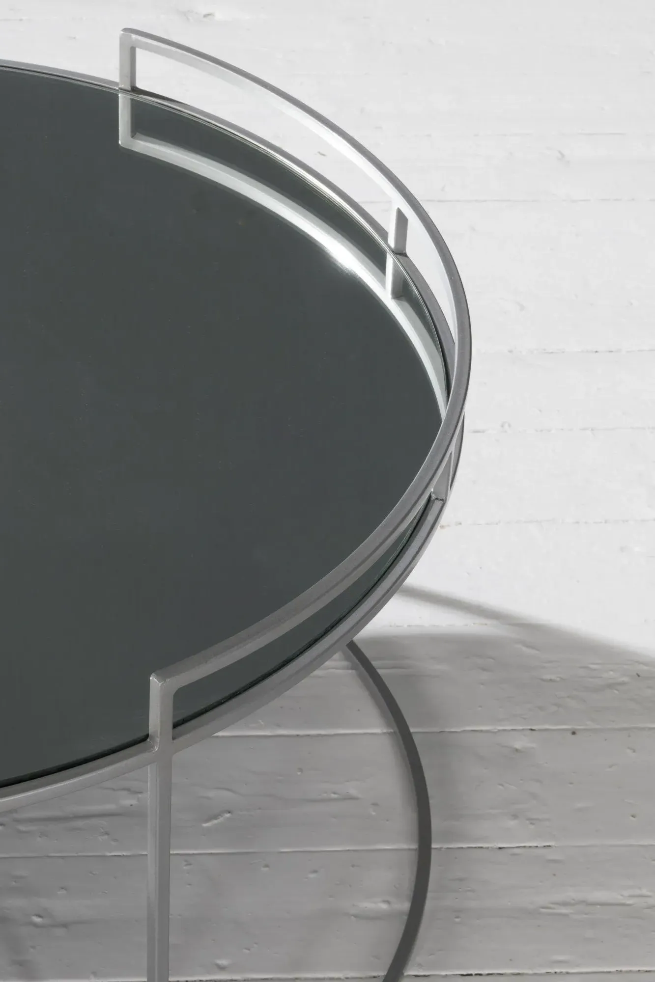 Torrance Round Coffee Table - Silver, Glass