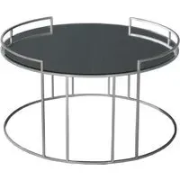 Torrance Round Coffee Table - Silver, Glass