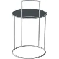 Torrance Round Side Table - Silver, Glass