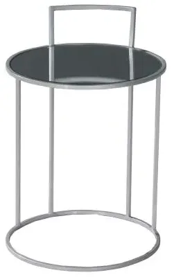 Torrance Round Side Table - Silver, Glass