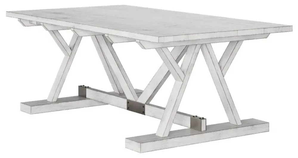 Trestle Coffee Table - White, Mango Wood