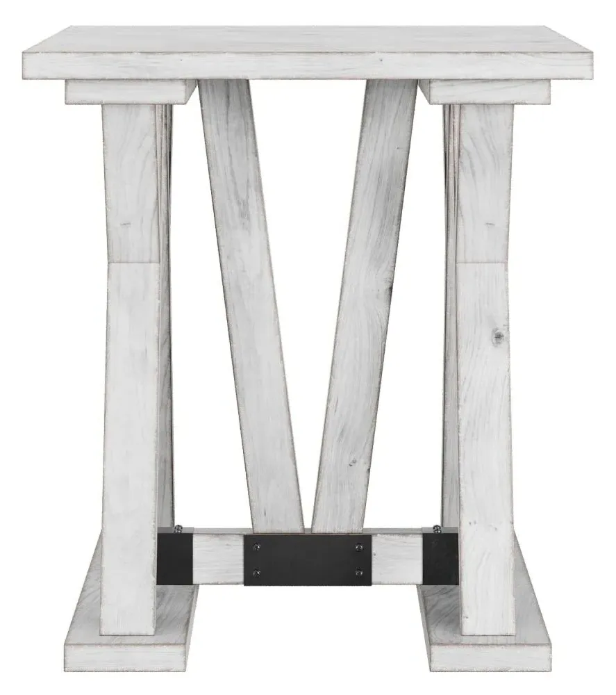 Trestle Side Table - White, Mango Wood