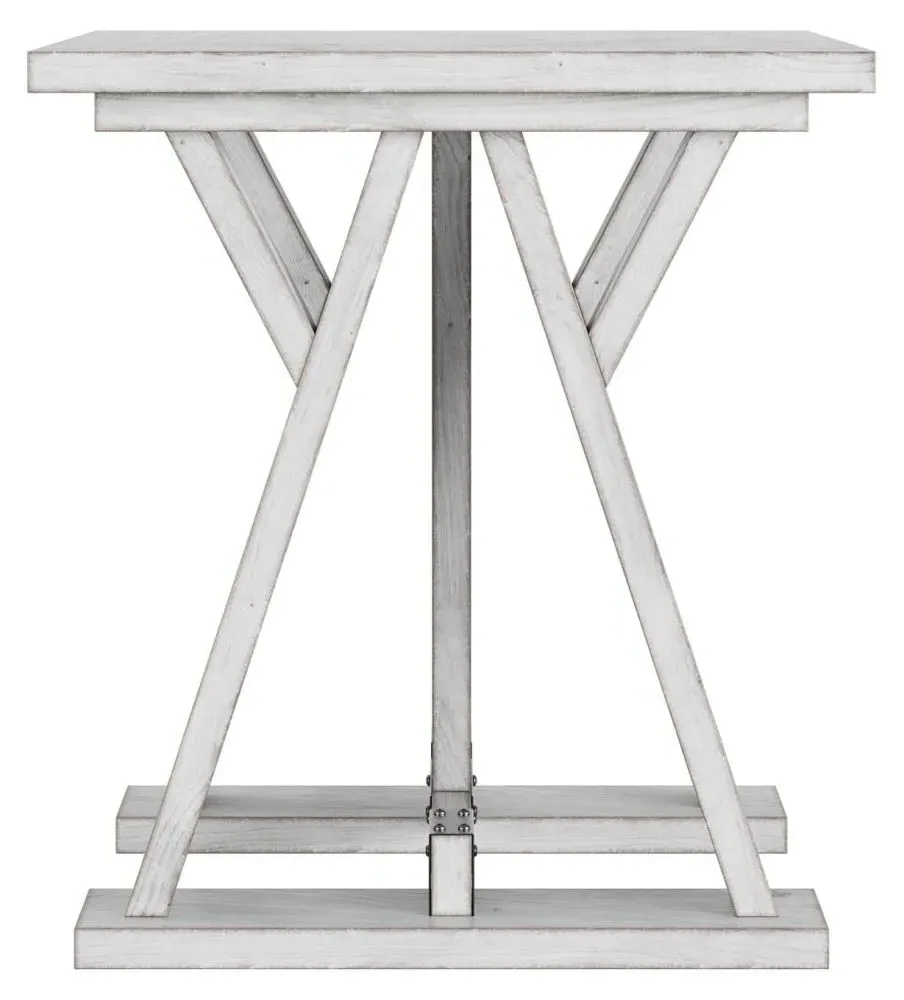 Trestle Side Table - White, Mango Wood