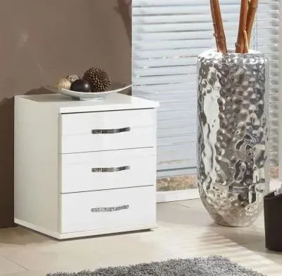 Trio 3 Drawer Bedside Cabinet - White image