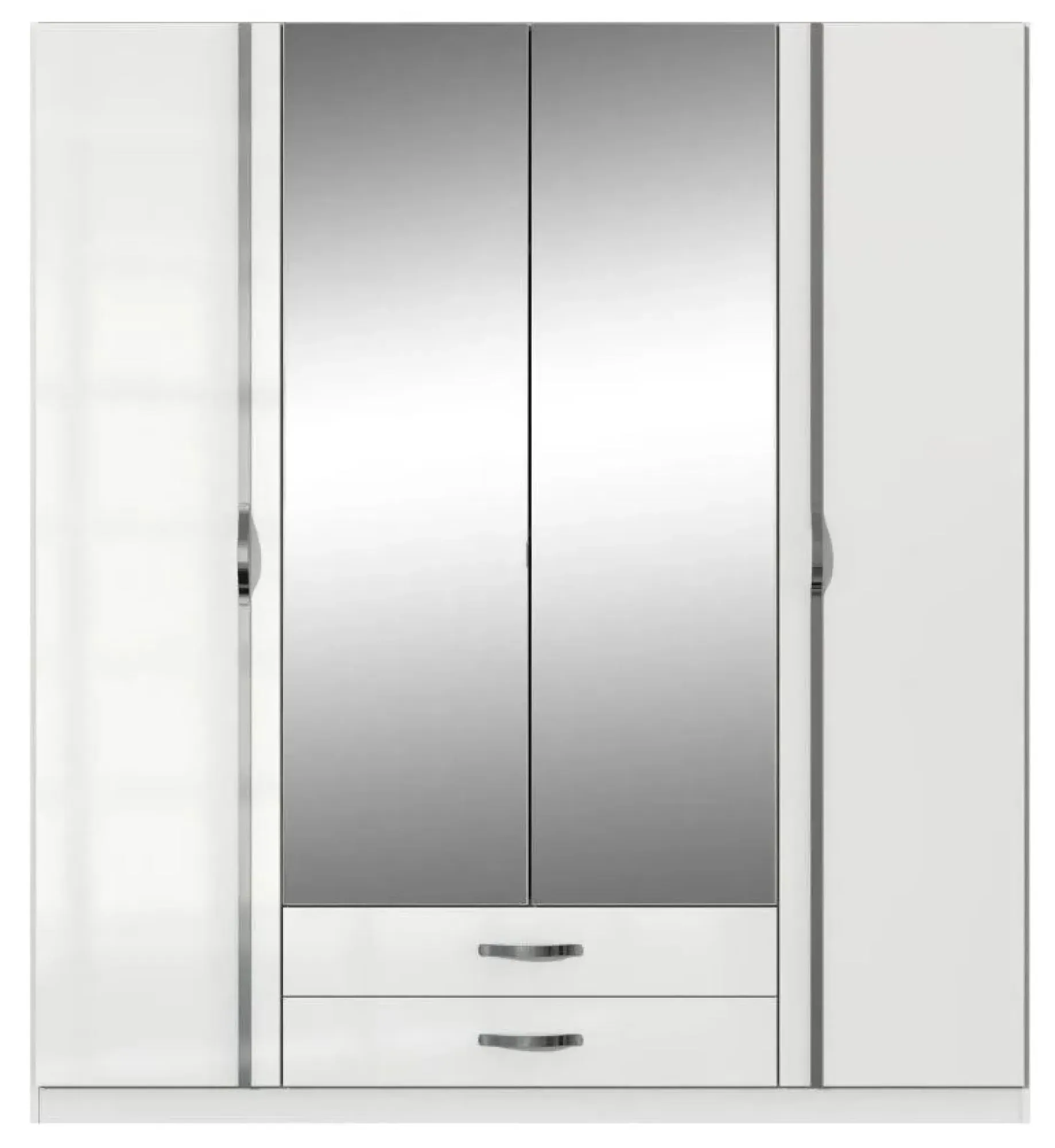 Trio 4 Door Combi Wardrobe - White
