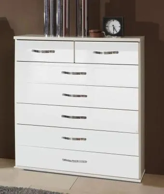 Trio 5+2 Chest of Drawers - White image