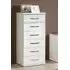 Trio 6 Drawer Narrow Chest - White