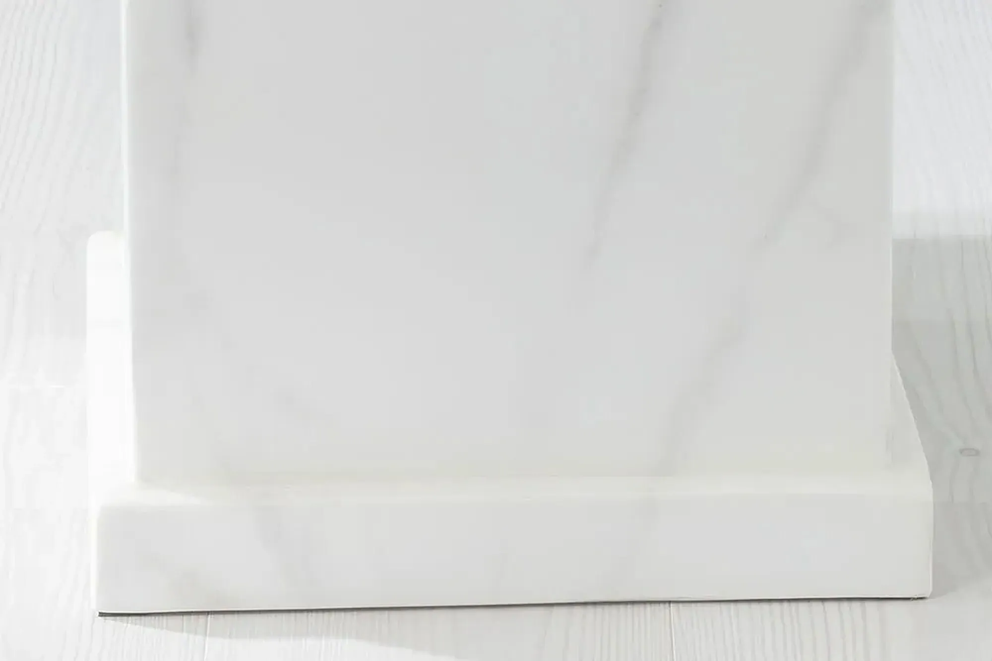 Turin Square Coffee Table - White, Engineered Marble