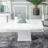 Turin Square Coffee Table - White, Engineered Marble